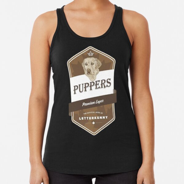 puppers beer Racerback Tank Top