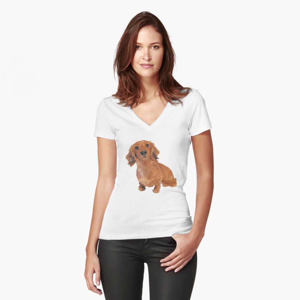 Item preview, Fitted V-Neck T-Shirt designed and sold by SmartPooch.