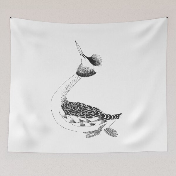 Item preview, Great Crested Grebe (ink illustrations of weird animals that are real) designed and sold by InkDier.