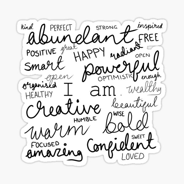 I Am... Positive Affirmations Print Sticker