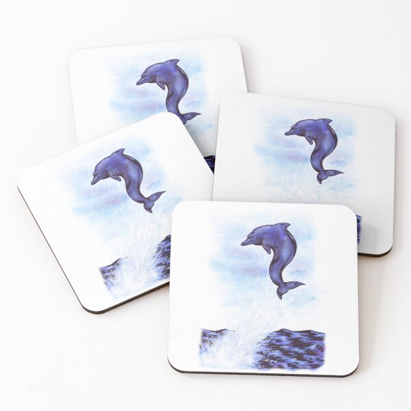Item preview, watercolour, watercolor illustration dolphin leaping out of sea designed and sold by Jonah Augustin Gray.