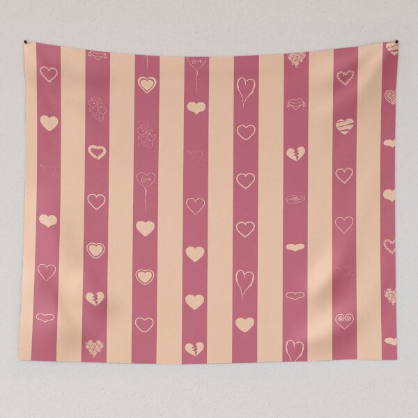 Item preview, Love stripes pattern tangelo and crimson designed and sold by aapshop.