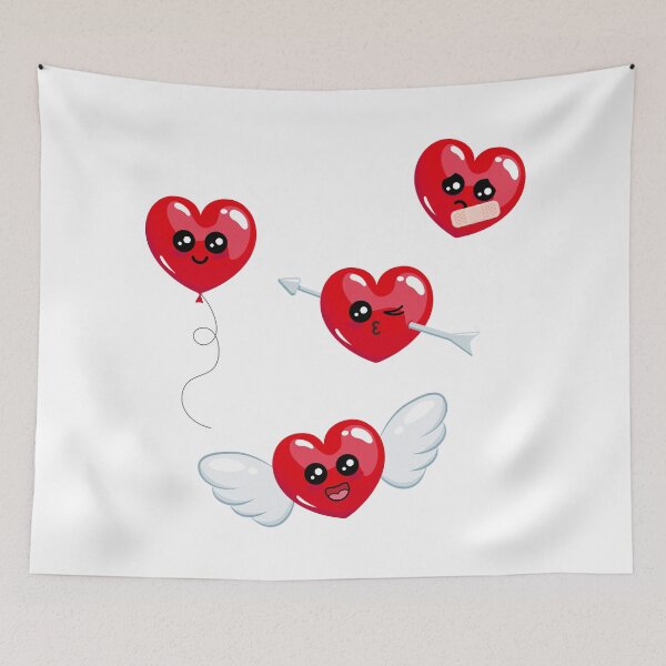 Item preview, Glossy emoji hearts designed and sold by HotVector.