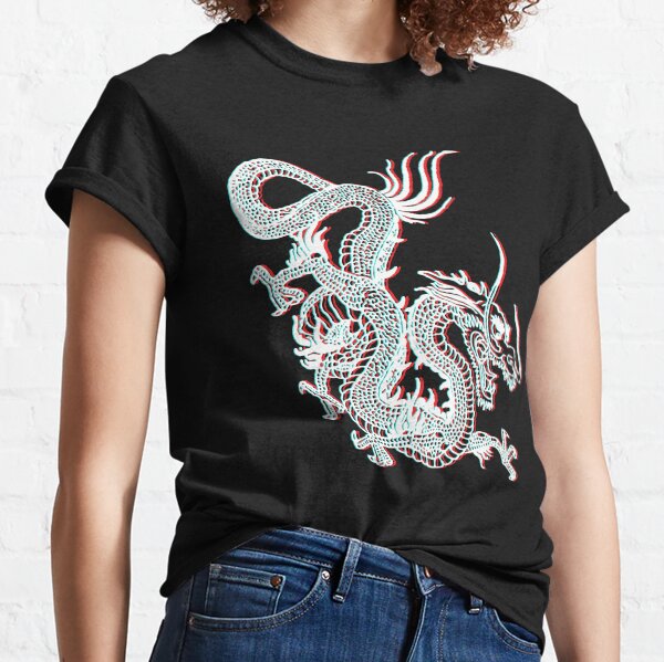 Chinesischer Drache Glitch Classic T-Shirt