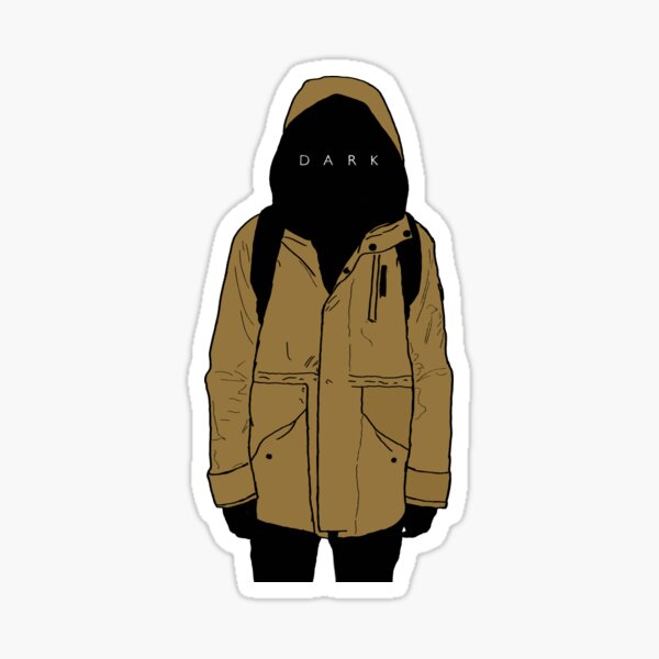 DARK (NETFLIX) JONAS DIBUJO - impermeable amarillo Pegatina