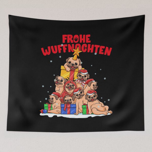 Item preview, Frohe Wuffnachten für Mops Besitzer - Hundehalter designed and sold by anziehend.