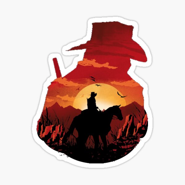 Red Sunset Dead Redemption II Sticker