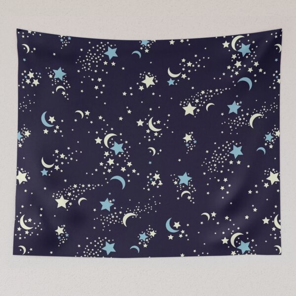 Item preview,  Space Stars and Moon Pattern designed and sold by MagicBoutique.