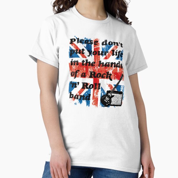 Item preview, Please don't put your life in the hands of a Rock ‘n’ Roll band | Oasis | Lyrics | Union Jack designed and sold by SJ Designs.