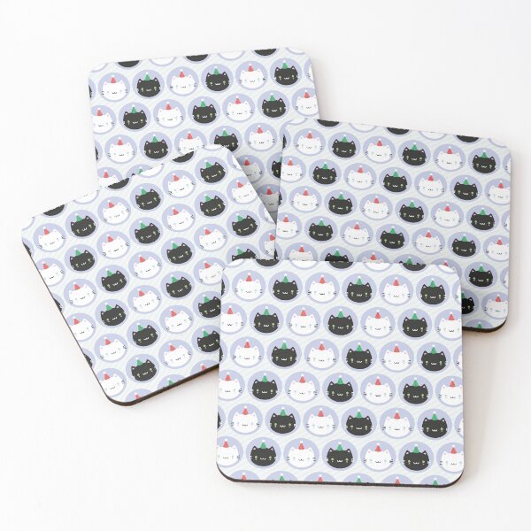 Cute Cats in Party Hats Coasters (Set of 4)