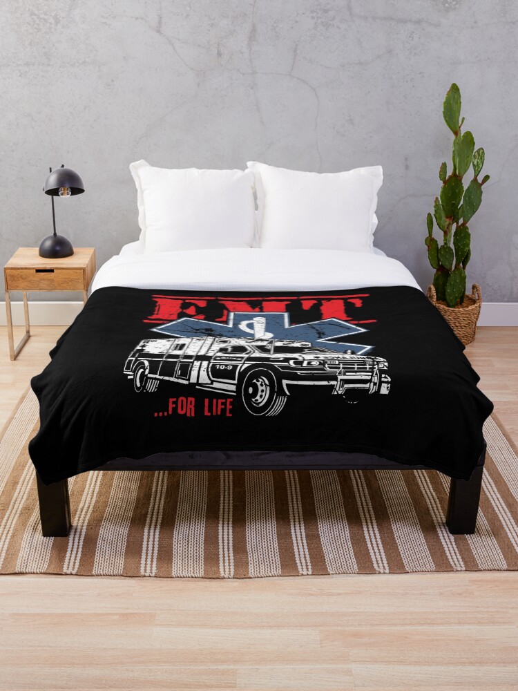 "EMT EMS Ambulance" Throw Blanket by EddieBalevo Redbubble