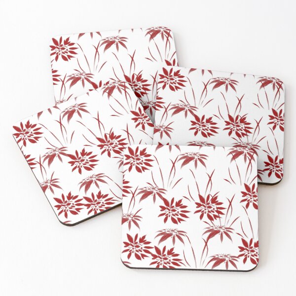 Item preview, Beautiful Red Flower Pattern designed and sold by Poetic Patterns Studio.