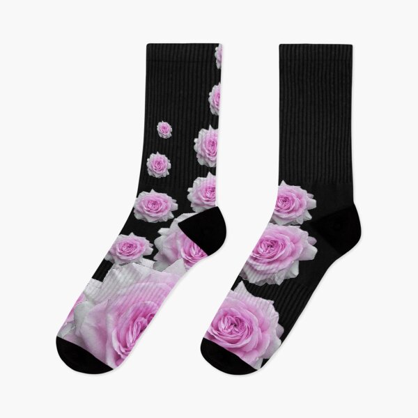 Item preview,   STACKED PINK ROSES GARDEN ON BLACK ART designed and sold by sharlesart.