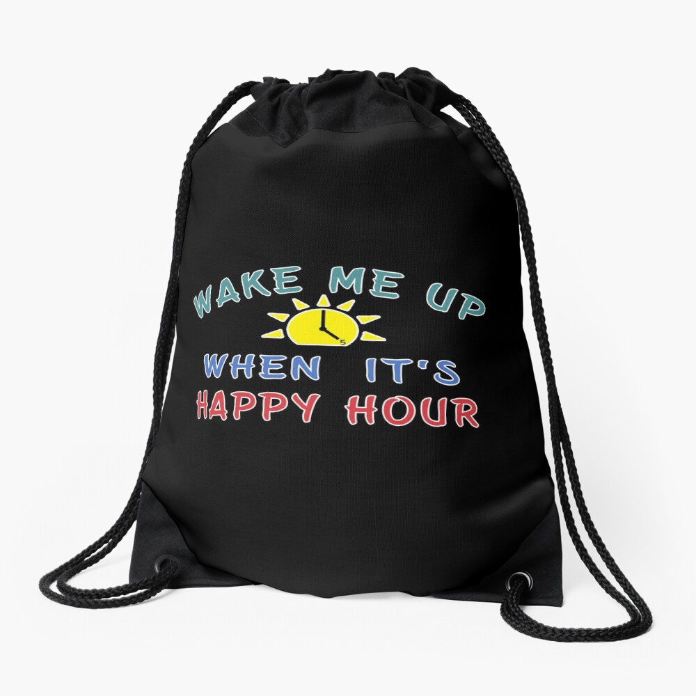 Happy Hour Moonshine Libation Liquor Mixologist. Drawstring Bag