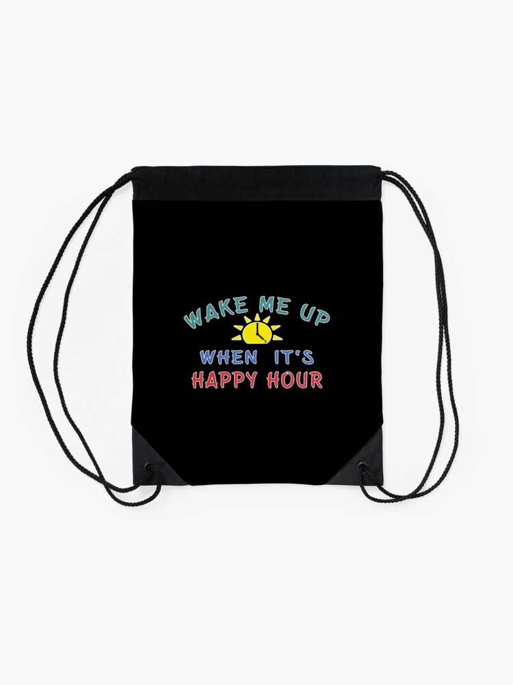 Alternate view of Happy Hour Moonshine Libation Liquor Mixologist. Drawstring Bag