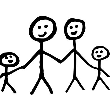 Family stick figure drawing Mounted Print by quali-shirts