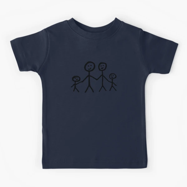 Family stick figure drawing Mounted Print by quali-shirts