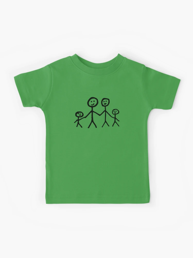 Family stick figure drawing Mounted Print by quali-shirts