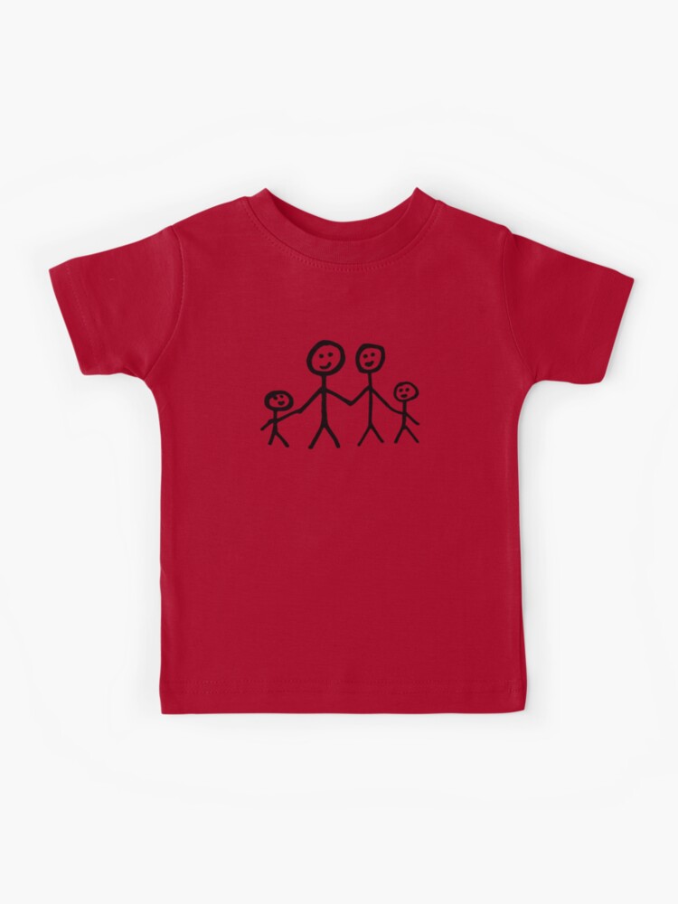 Family stick figure drawing Mounted Print by quali-shirts