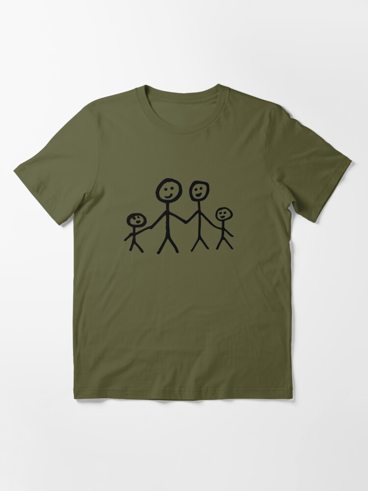 Family stick figure drawing Mounted Print by quali-shirts