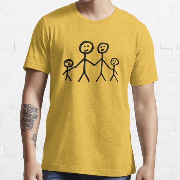 Family stick figure drawing Mounted Print by quali-shirts