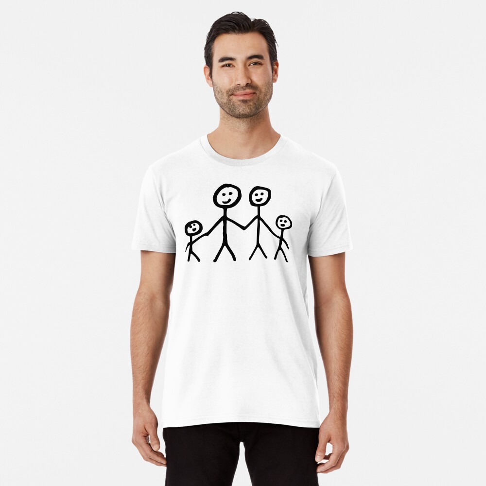 Family stick figure drawing Mounted Print by quali-shirts