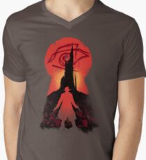 Camiseta de cuello en V El siguió