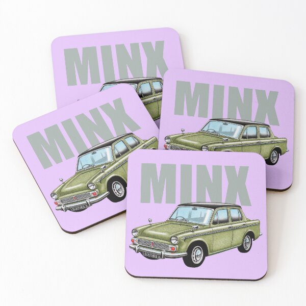 Item preview, Hillman Minx Illustration (on lilac) with text designed and sold by Retroblast.