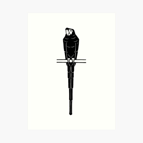 Parrot Beta Woodblock Art Print