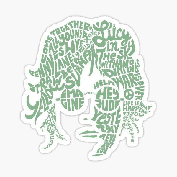 JOHN LENNON Light Green Sticker