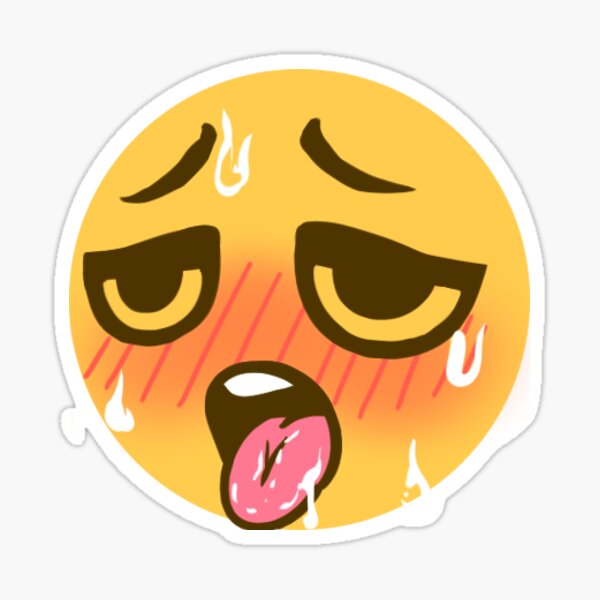 Ahegao Sweating Emoji Sticker By Biklufr Redbubble