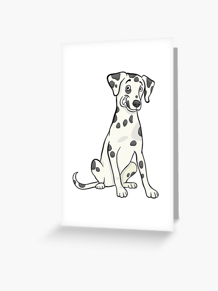 Cute Dalmatian Gift Dog Lover Mom Puppy Dad Cartoon Greeting Card By Loveandserenity Redbubble