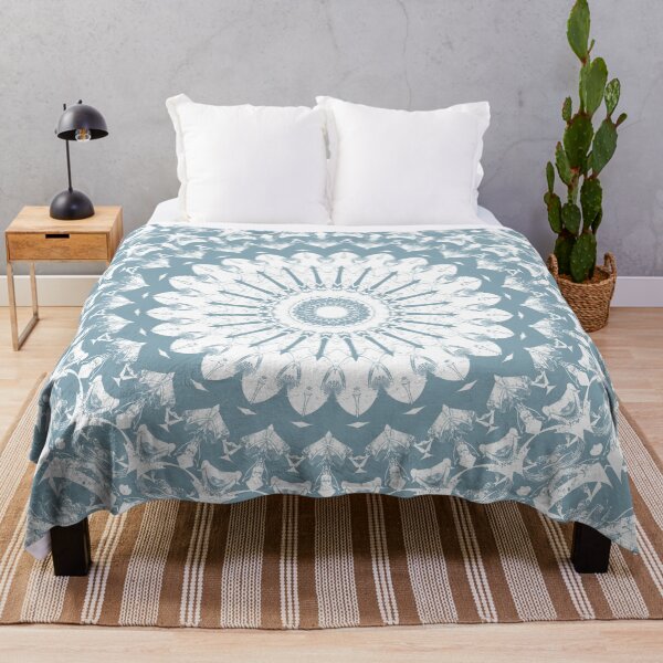 Item preview, Misty Blue Morning Mandala designed and sold by Kelly Dietrich Mandala & Fractal Art.