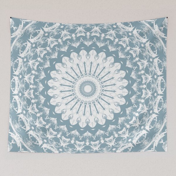 Item preview, Misty Blue Morning Mandala designed and sold by Kelly Dietrich Mandala & Fractal Art.