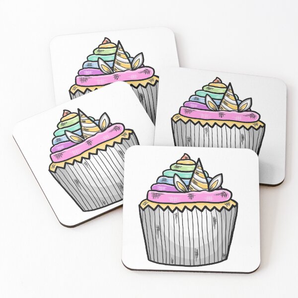 Item preview, Kawaii Unicorn Cupcake Pattern designed and sold by TimorousEclectc.
