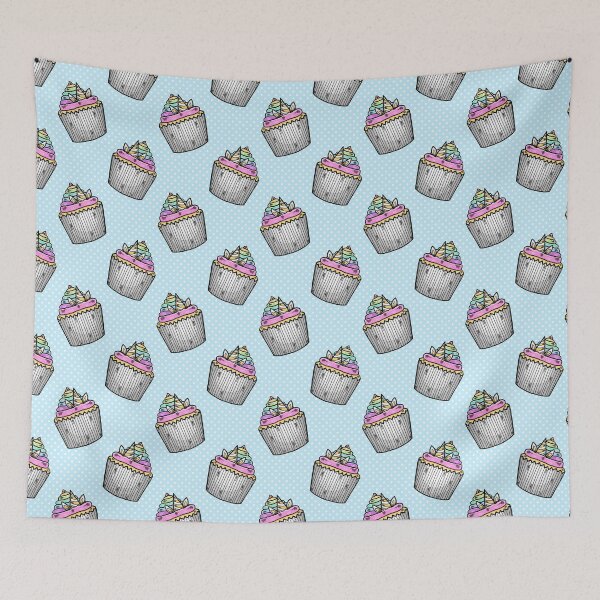Item preview, Kawaii Unicorn Cupcake Pattern designed and sold by TimorousEclectc.