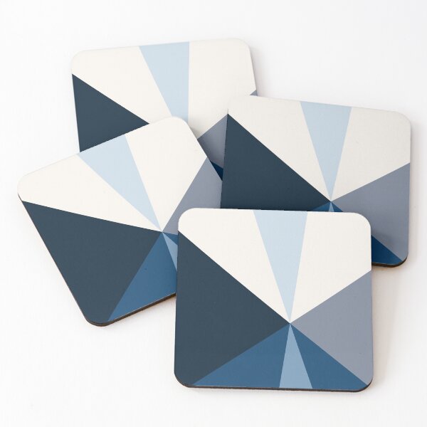 Item preview, Retro blue geometric triangle pattern designed and sold by by-jwp.