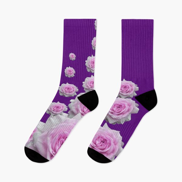 Item preview, REGAL PINK ROSES ROSES GARDEN ON AMETHYST PURPLE COLOR ART designed and sold by sharlesart.