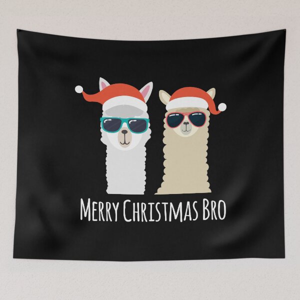 Item preview, Merry Christmas Bro Gift For Llama Lover print designed and sold by BUBLTEES.