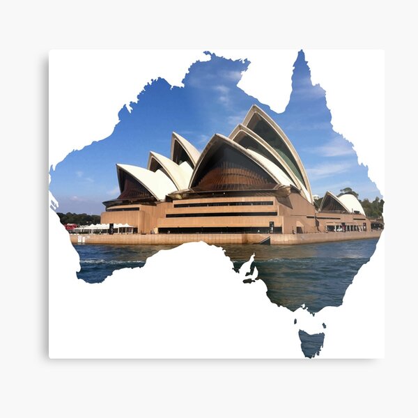 Australia with Sidney's opera house Metal Print