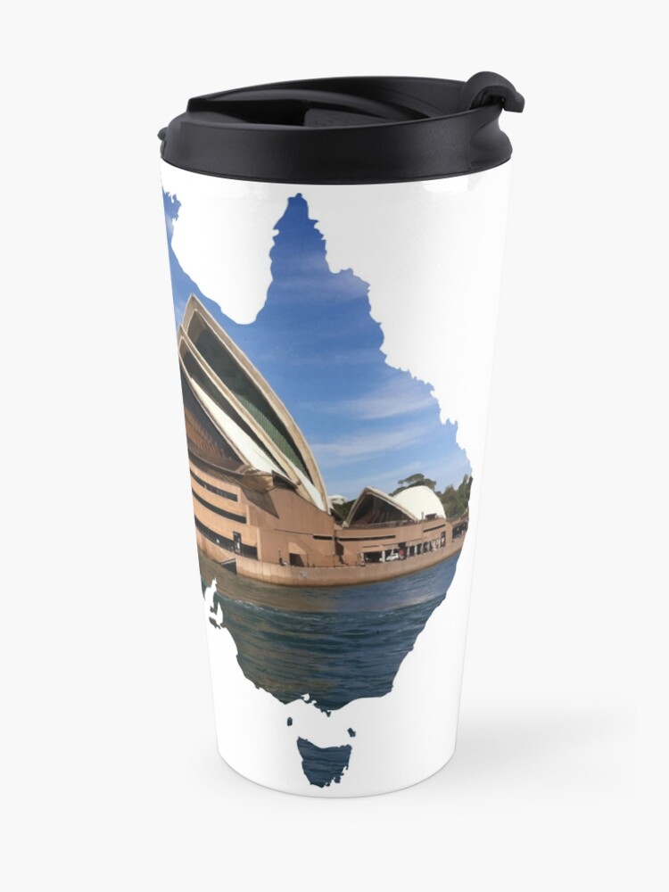 Alternate view of Australia with Sidney's opera house Travel Mug