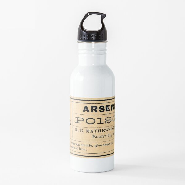Arsenic Poison Skull Label Water Bottle