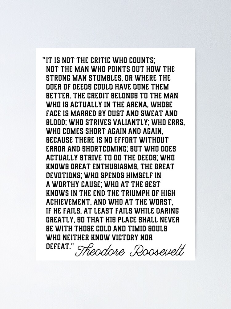 theodore-roosevelt-man-in-the-arena-speech-poster-for-sale-by-knightsydesign-redbubble for Man In The Arena Printable Pdf Free Download Theodore Roosevelt 'Man In The Arena' Speech
