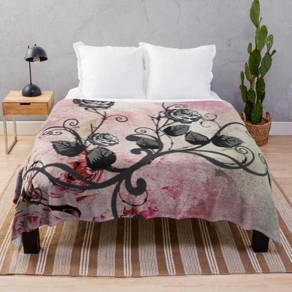 Item preview, Pink Roses Scroll Graphic Design Thorn & Rose designed and sold by Cute & Sassy Custom Gifting Boutiques.
