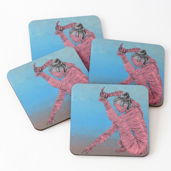Item preview, Pink Nude Stretching By ArtGuru 9399 - Acrylic On Paper designed and sold by Art Guru.