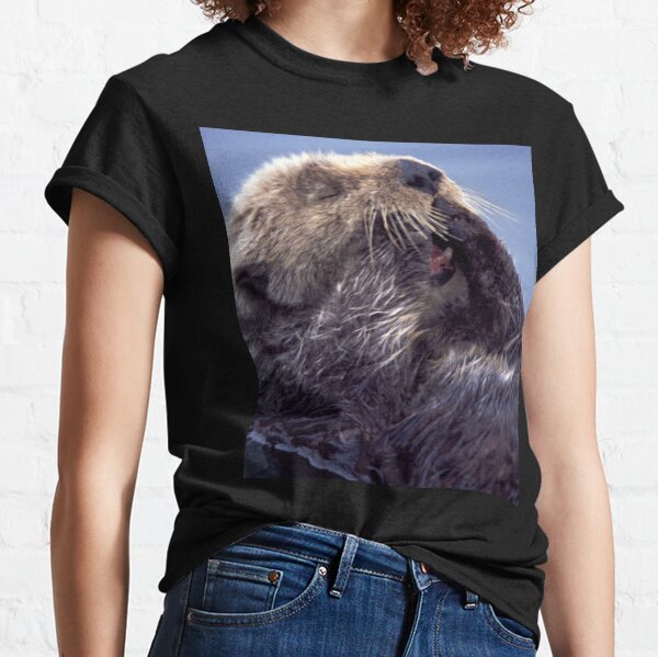 A Southern Sea Otter, preening as it wakes from a nap. Classic T-Shirt