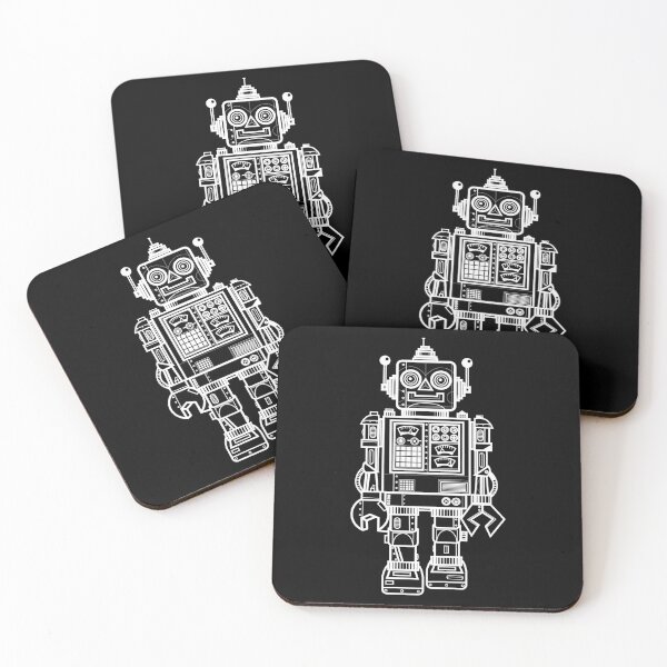 Vintage Toy Robot V2 Coasters (Set of 4)