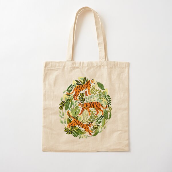 Bright Bangel Tiger Jungle Cotton Tote Bag