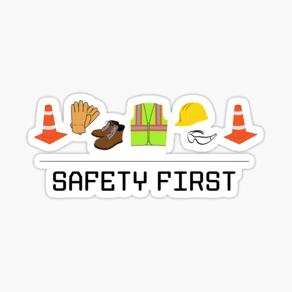 Safety First Rectangular Sticker