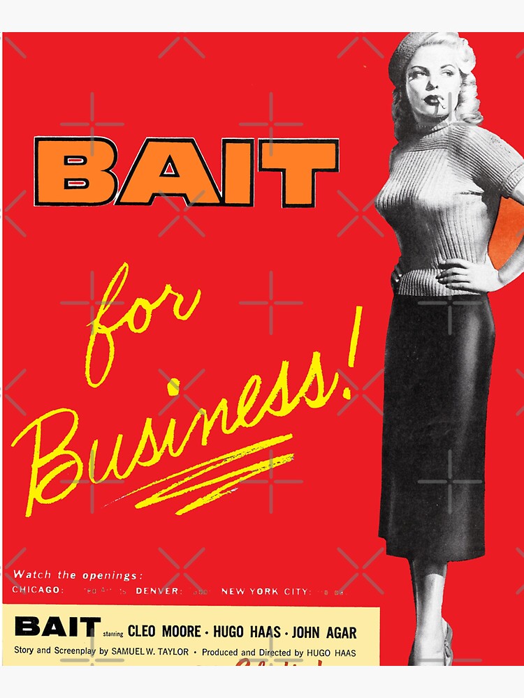 Cleo Moore Bait movie poster Red Hot bad girl blonde bombshell